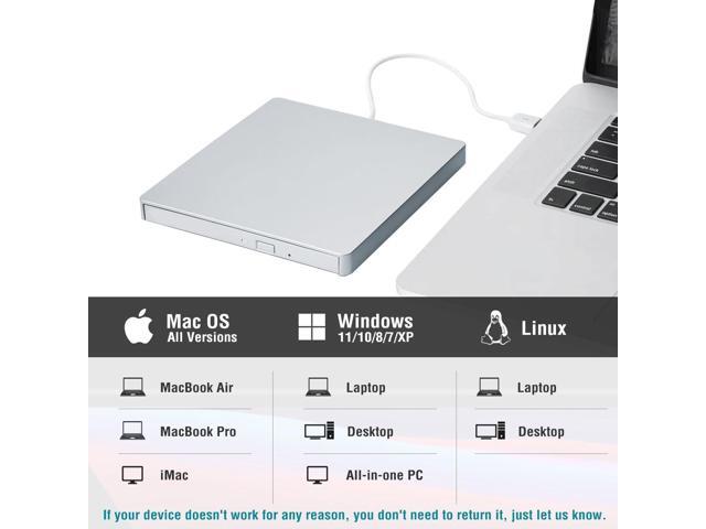 External CD/DVD Drive for Mac, CD Burner USB 3.0 Portable CD-ROM DVD+/-RW Disc Player Burner Reader Writer Optical Drive for Apple Mac MacBook...