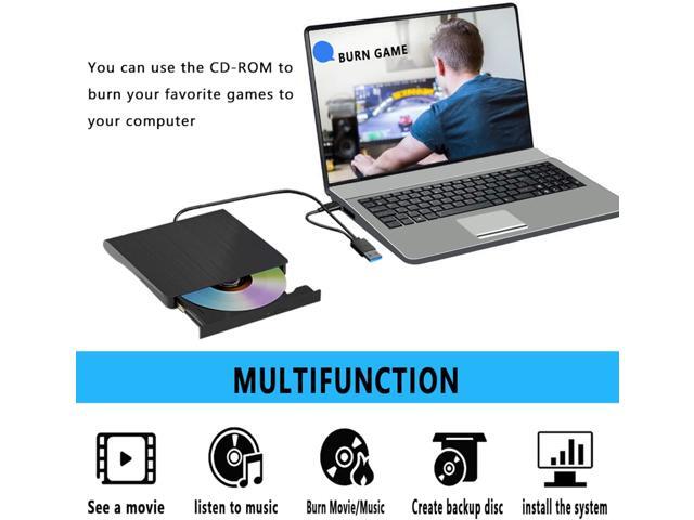 External CD/DVD Drive for Laptop USB 3.0 Portable RW Drive/DVD Player for Laptop CD ROM Burner Compatible with Laptop Desktop PC Windows Linux OS...