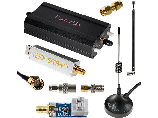 Nooelec NESDR Smart XTR v2 HF Bundle: 300Hz-2.3GHz Software Defined Radio Set for LF/HF/UHF/VHF. Includes NESDR Smart XTR v2 RTL-SDR, Ham It Up...