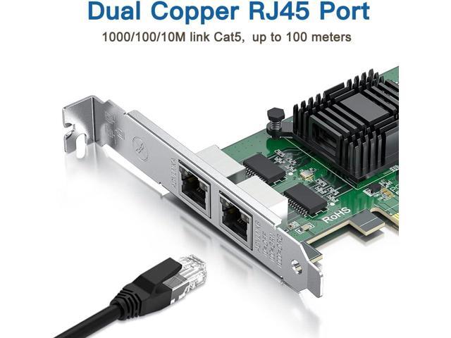 Gigabit Dual NIC with Intel 82576 Chip, 1Gb Network Card Compare to Intel E1G42ET NIC, 2 RJ45 Ports, PCI Express 2.1 X1, Ethernet Card with Low...