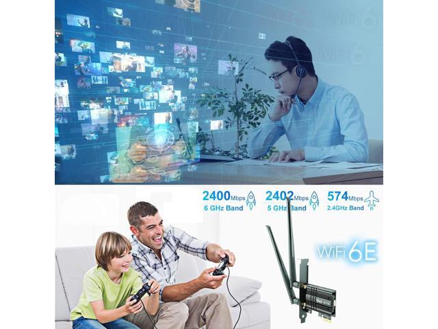 Ubit AX210 WiFi 6E PCIe Wireless WiFi Card Up to 5400Mbps(6GHz/5GHz/2.4GHz),BT5.3,OFDMA,MU-MIMO,Support Win 11/10 64bit Only
