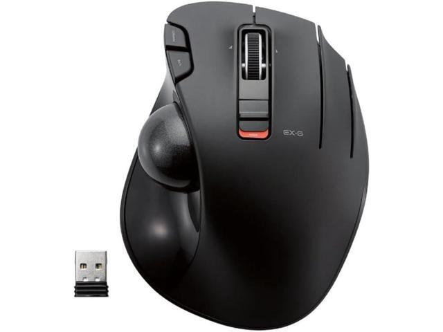 ELECOM EX-G Trackball Mouse, 2.4GHz USB Wireless, Ergonomic Design, Thumb Control, Smooth Roller Ball, Optical Tracking, 6 Programmable Buttons,...
