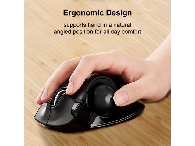 ELECOM EX-G Trackball Mouse, 2.4GHz USB Wireless, Ergonomic Design, Thumb Control, Smooth Roller Ball, Optical Tracking, 6 Programmable Buttons,...