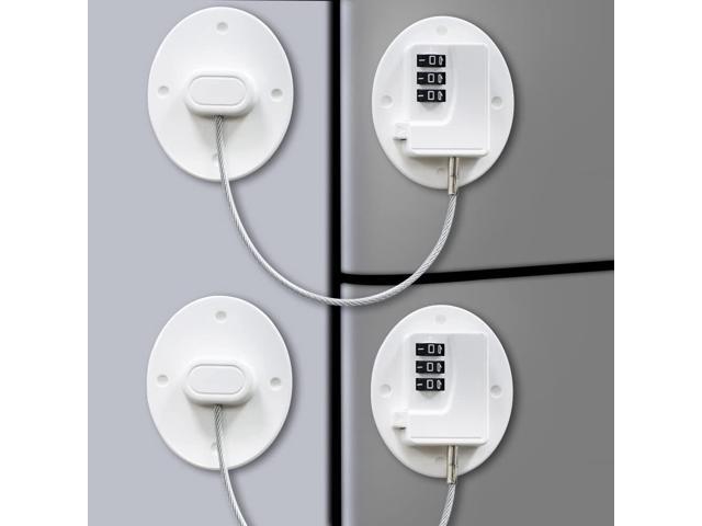 Refrigerator Lock Combination AOSITE 2 Pack Fridge Locks for Adults Mini Fridge Locks for Kids Refrigerator Adhesive Lock Freezer Door Lock Child...