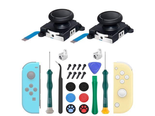 2 Pack Joycon Joysticks, Joycon Repair Kit Joystick Replacement Parts for Nintendo Switch, Switch Lite & Switch OLED, Include Thumb Grips, Metal...