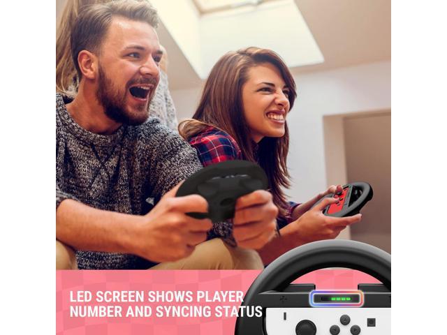 Orzly Steering Wheels for Nintendo Switch & OLED Console JoyCons, Racing Wheels for Mario Kart 8 Deluxe [Mariokart Switch Steering Wheel Joycon...
