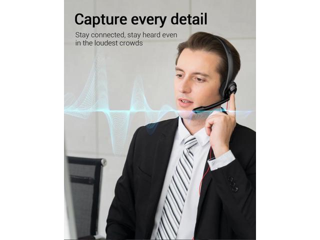 NUBWO HW02 USB Computer Headset with Clear Chat Microphone, Lightweight On-Ear Wired Headset for MS Teams, Skype, Webinars, Call Center and More...
