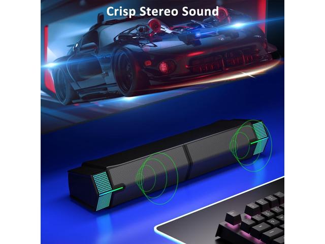 Jeecoo M20 Bluetooth Computer Speakers for PC Desktop Monitor, Gaming PC Sound Bar - Wired USB-Powered, Superb Stereo Sound, with Gradient RGB...