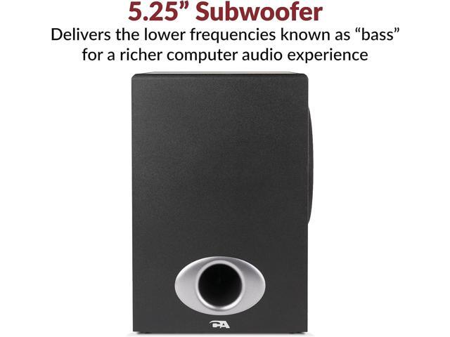 Cyber Acoustics CA-3810 2.1 Multimedia Speaker System with Subwoofer, 80 Watts Peak Power, Strong Bass, Perfect for Music, Movies, and Games