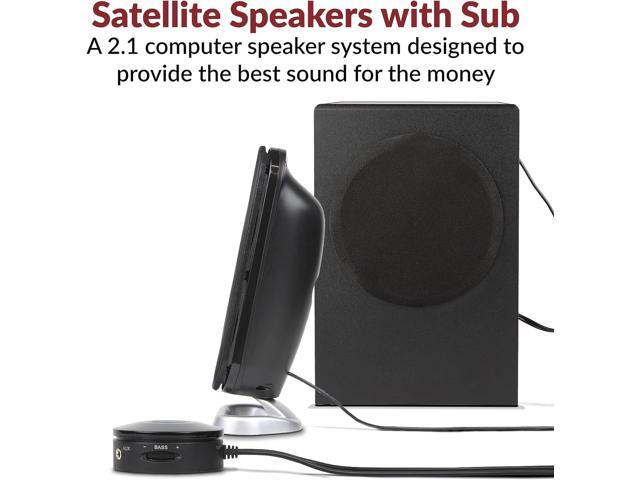 Cyber Acoustics CA-3810 2.1 Multimedia Speaker System with Subwoofer, 80 Watts Peak Power, Strong Bass, Perfect for Music, Movies, and Games