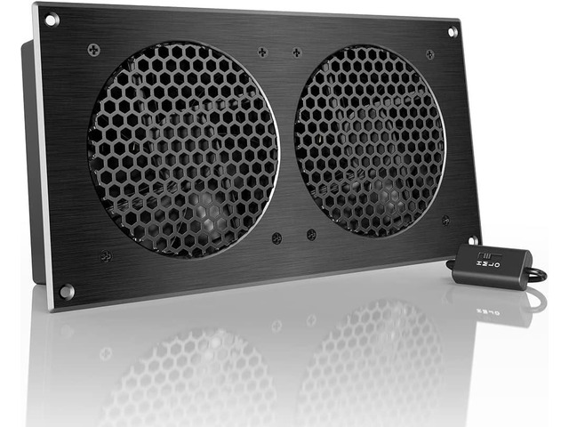 AC Infinity AIRPLATE S7, Quiet Cooling Fan System 12' with Speed Control, for Home Theater AV Cabinets