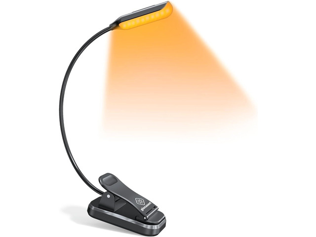 Glocusent Willow Book Light for Reading in Bed, 10LED Bright Reading Light, 3 Colors & 3 Brightness, Rechargeable Book Light Lasts for 80hr,...