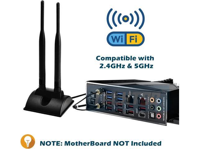 WiFi Antenna Dual Band 2.4GHz - 5.8GHz with RP-SMA Connector Magnetic Base for Wireless Network Router - USB Adapter - PCI PCIe Cards - Signal...