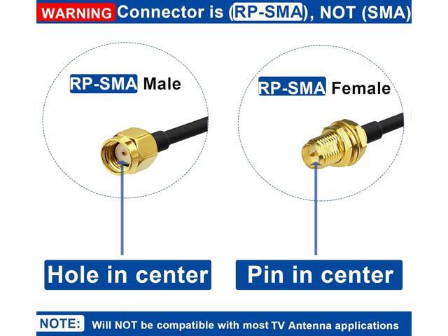 Bingfu WiFi Antenna Extension Cable 4-Pack RP-SMA Male to RP-SMA Female Bulkhead Mount RG174 Coaxial Cable 1m 3 feet for WiFi Router Security...