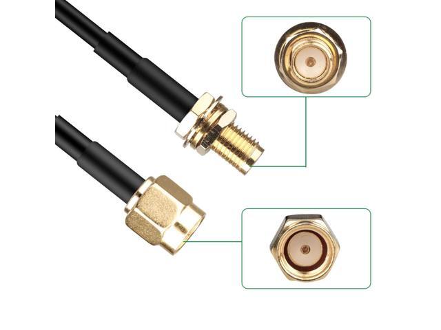 3-Pack 10FT RP-SMA Male to Female Extension Cable WiFi Router Antenna Extender