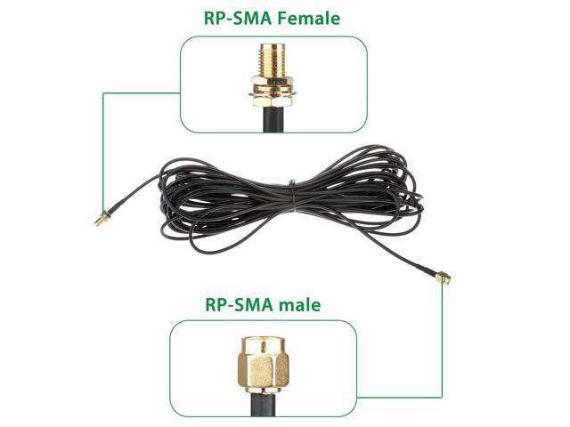 3-Pack 10FT RP-SMA Male to Female Extension Cable WiFi Router Antenna Extender