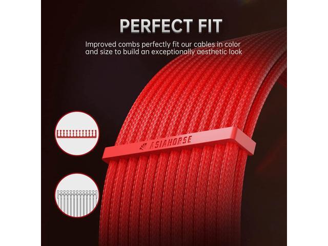 ASIAHORSE Power Supply Sleeved Cable, 16AWG PSU Cables Internal Power Supplies Extension Cables 1x24Pin/2x4+4 EPS/3x6+2 PCI-E, 30cm Length with...