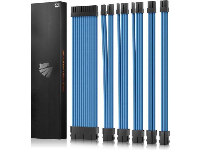 ASIAHORSE 16AWG PSU Cable Extension Power Cords, Customized Power Supply Mod Sleeve Extension Cable, ATX/EPS/8-pin PCI-E/6-pin PCI-E for PSU Cable