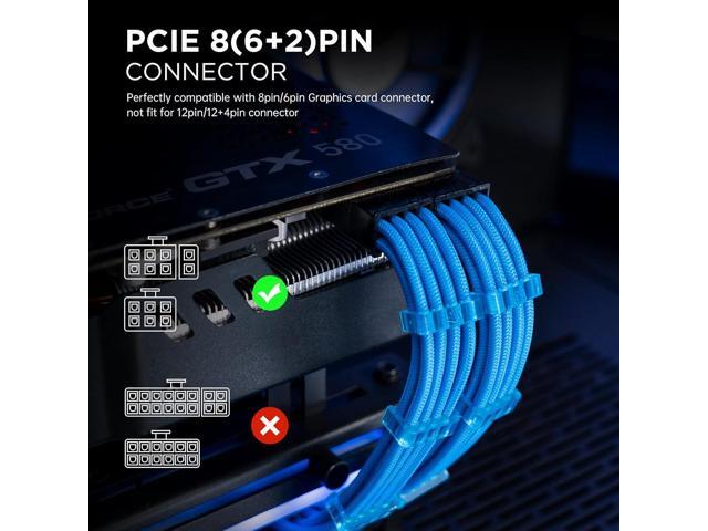 ASIAHORSE 16AWG PSU Cable Extension Power Cords, Customized Power Supply Mod Sleeve Extension Cable, ATX/EPS/8-pin PCI-E/6-pin PCI-E for PSU Cable