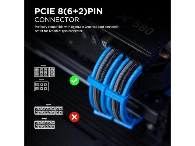 ASIAHORSE 16AWG PSU Cable Extension Power Cords, Customized Power Supply Mod Sleeve Extension Cable, ATX/EPS/8-pin PCI-E/6-pin PCI-E for PSU Cable