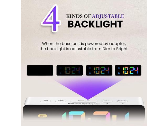 Alarm Clock for Kids Bedrooms Small Digital Clock with 7 Colors, 4 Dimmable Backlight, 3 Adjustable Volumes (Multi)