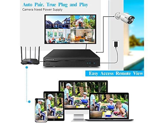 (HD 3K 5.0MP & 60 Days Storage) AI Detected POE Security Camera Systems, OOSSXX 8 Channel Outdoor Surveillance Video System, 4pcs IP67 Waterproof...