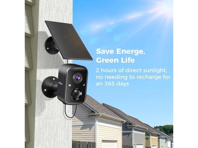 Hiseeu Security Cameras Wireless Outdoor, Solar Powered 3K 4MP Surveillance WiFi Cameras for Home Security Outside, PIR/AI Motion Detection,...