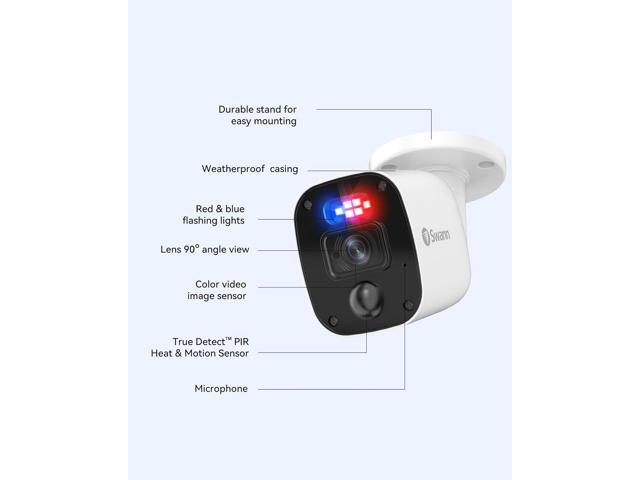 Swann 1080p Bullet Camera (Add-on)-High-Resolution Wired Security Camera with Night Vision & Motion Sensor TechnologySmart Human/Vehicle Detection...