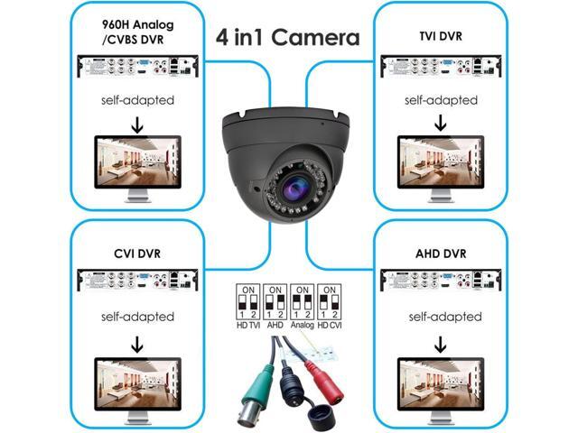 Anpviz Analog CCTV Camera HD 1080P 4-in-1 (TVI/AHD/CVI/960H CVBS) Security Dome Camera,2.8-12mm Varifocal Lens Video Surveillance,Weatherproof...
