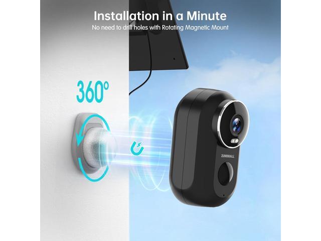 ZUMIMALL Security Cameras Wireless Outdoor, 2K Solar Cameras for Home Security with Magnetic Mount, Color Night Vision, Spotlight & Siren, AI...