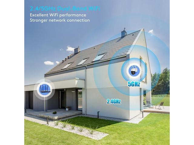 Ctronics 4K 8MP Security Camera Outdoor, 2.4/5Ghz WiFi Surveillance IP Camera Outdoor with Smart Human/Vehicle Detection, Auto Tracking, 65ft Color...
