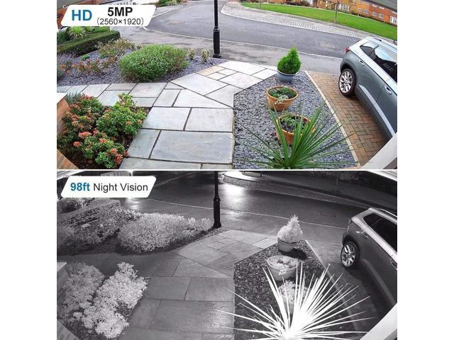 Anpviz 5MP IP PoE Dome Security Camera with Mic/Audio, Turret Camera Outdoor with Human Detection, IP66 Weatherproof, 98FT Night Vision, 2.8mm Wide...
