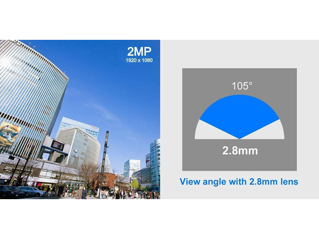 2MP HD Full Color Night Vision Dome TVI CCTV Surveillance Security Coax Camera with Visible White LED Lights, Compatible with Analog TVI CVI AHD...