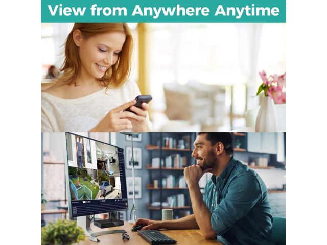 xmartO 100% Wire-Free Solar PTZ Home Security Camera System Wireless, 4-Set 2K 4MP QHD CCTV Camera Kit with 4K 10CH Expandable WiFi NVR and Past...