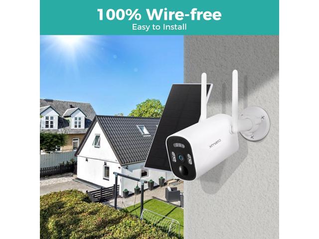 xmartO 100% Wire-Free Solar PTZ Home Security Camera System Wireless, 4-Set 2K 4MP QHD CCTV Camera Kit with 4K 10CH Expandable WiFi NVR and Past...