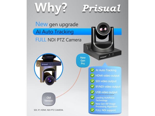 Full NDI Camera 20X Optical Zoom Live Streaming Auto Tracking Camera with HDMI/3G-SDI/USB/NDI 60fps Video Output for Video Production (Embed Latest...