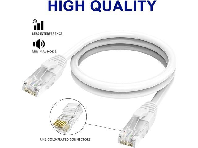 Cat 6 Ethernet Cable 50 ft-White, High Speed Internet Cable (6 Colors for Selection) Support POE Gigabit Cat6 Cat 5e Cat 5 Cable Long Flexible...