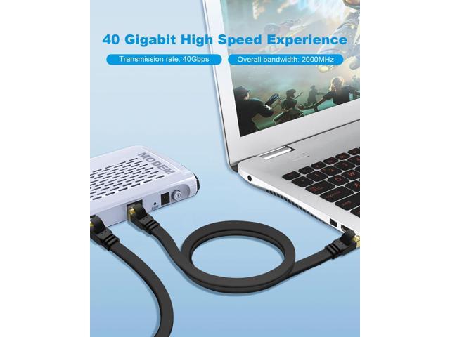 Yauhody CAT8 Ethernet Cable 6ft 3 Pack, Flat CAT 8 Cable, Faster than CAT7/CAT6/CAT5e, High Speed 40Gbps 2000MHz SFTP Network LAN Patch Cable with...