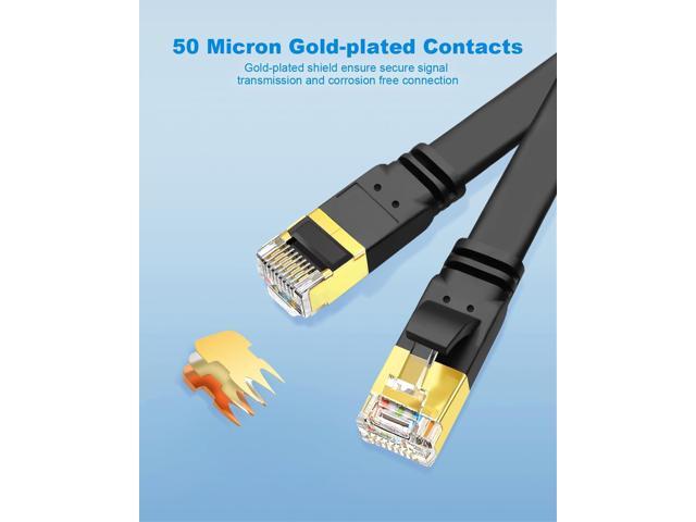 Yauhody CAT8 Ethernet Cable 6ft 3 Pack, Flat CAT 8 Cable, Faster than CAT7/CAT6/CAT5e, High Speed 40Gbps 2000MHz SFTP Network LAN Patch Cable with...