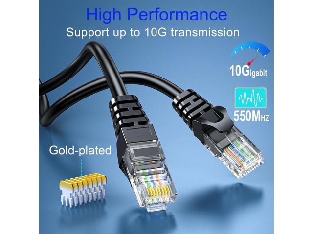 Cat 6 Ethernet Cable 3FT 10Pack, Cat6 Ethernet Patch Cable 10Gbps, High-Speed UTP Cat6 Network Cable Pure Copper, Cat 6 Cable for Home and Office...