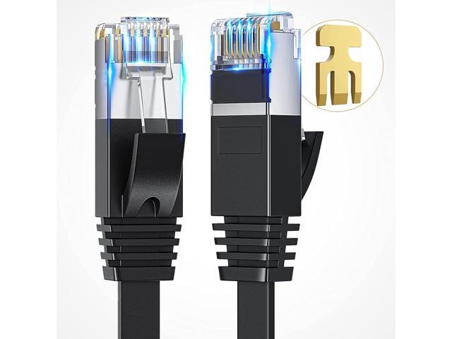 Cat 6 Ethernet Cable, 3FT/6FT/10FT/15FT/20FT/30FT/50FT/100FT Flat High Speed Internet & Network Cable, RJ45 Connectors,Professional LAN...