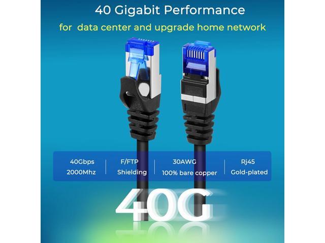 Patch Cables Cat8 0.5ft 10 Pack Slim, Cat8 Ethernet Patch Cable 40G Support, Snagless Cat 8 Patch Cable for Patch Panel to Switch, Flexiable Cat 8...