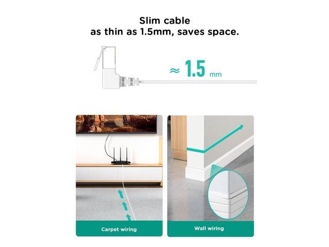 2Pack Cat 6 Ethernet Cable 90 Degree Rightangle Cat6 Ethernet Patch Cable-20ft, High Speed Flat CAT6 Gigabit Internet Network LAN Patch Cords-...