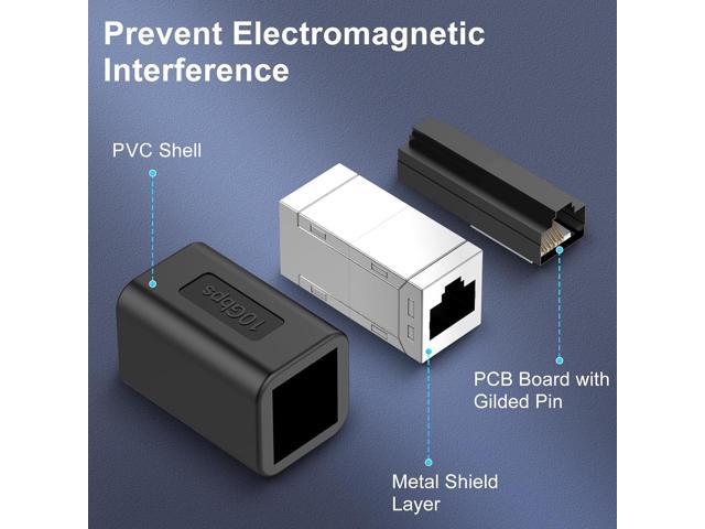 Ethernet Extender 10Gbps RJ45 Ethernet Coupler, in Line Coupler for Cat7/Cat6/Cat5e/Cat5 Ethernet Cable Extender Adapter for PC Router Modem PS5...