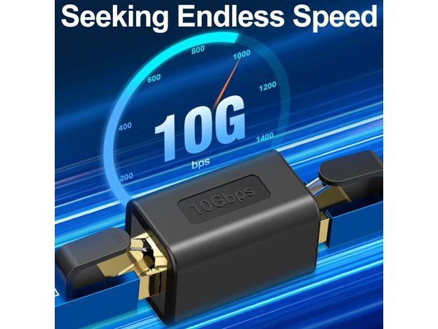 Ethernet Extender 10Gbps RJ45 Ethernet Coupler, in Line Coupler for Cat7/Cat6/Cat5e/Cat5 Ethernet Cable Extender Adapter for PC Router Modem PS5...