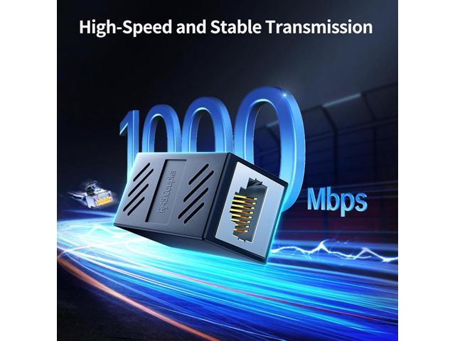 Ethernet Coupler, 5 Pack 1000Mbps High Speed Ethernet Extender for Cat7 Cat6 Cat5e Cat5 Cable, Plug and Play, Female to Female Ethernet Connector,...