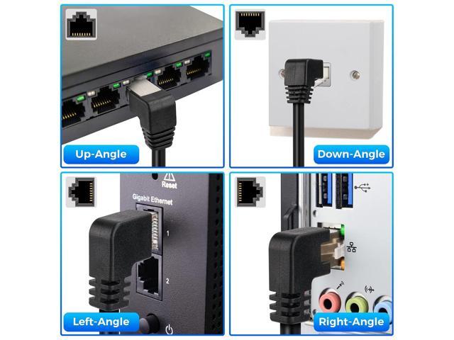 Cat 6 Ethernet Extension Cable 5 PackMultiple AnglesUP/Down/Left/Right/Straight, Cat6 RJ45 Network LAN Patch Cord Adapter, FTP Shielded Male to...