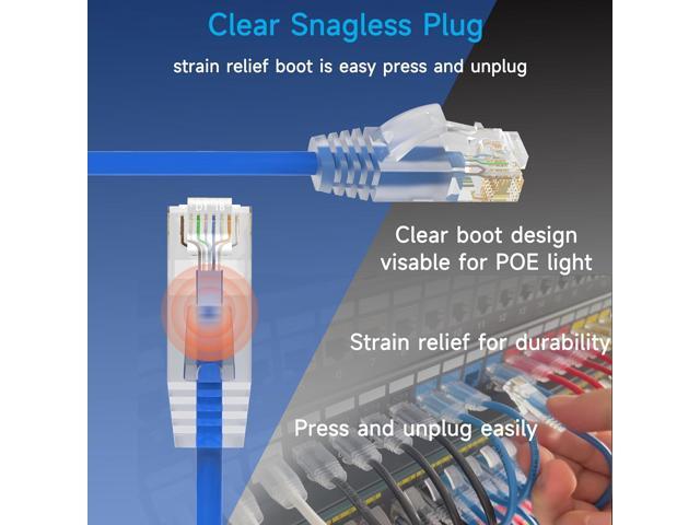 Cat6a Slim Ethernet Patch Cable 1 ft (24 Pack), Cat6a Patch Cable for Data Centers, Cat 6 Patch Cable 10G, Network Patch Cables for Home and...