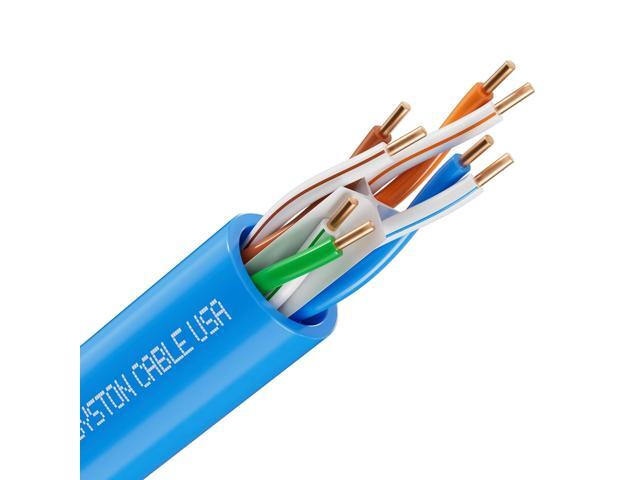 Cat 6E Ethernet Network Cable - 100 FT600MHz 23AWG Solid Bare Copper Wire Outdoor/Indoor, Bulk No Ends 10 Ft to 1000 Ft Available, Heat Resistant...