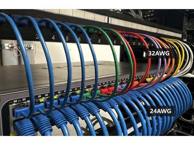 InstallerParts Ethernet Cable CAT6A Super Slim Cable UTP 2 FT (10 Pack) - Purple - Professional Series - 10Gigabit/Sec Network/High Speed Internet...